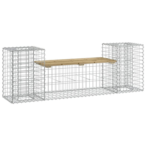 Garden Bench Gabion Design 183X41X60.5 Cm Impregnated Wood Pine