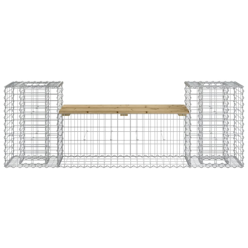 Garden Bench Gabion Design 183X41X60.5 Cm Impregnated Wood Pine