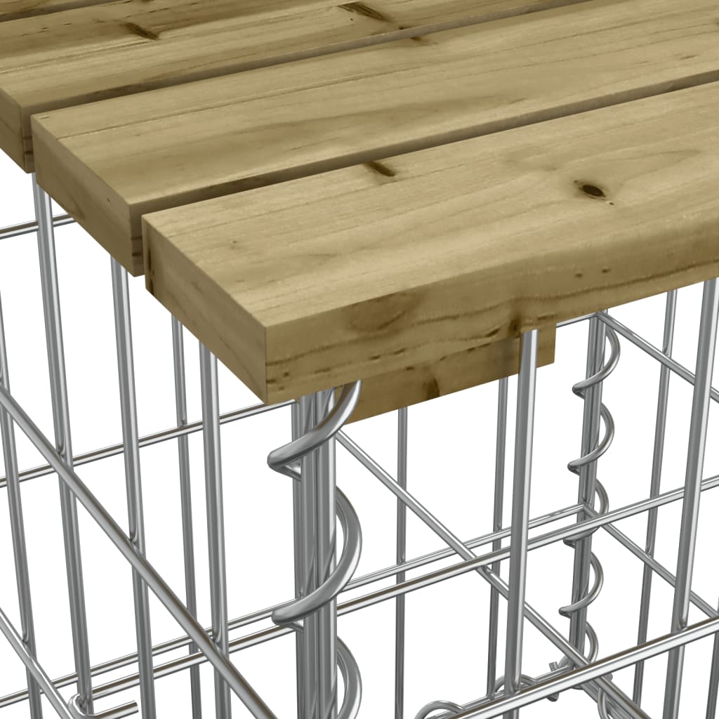 Garden Bench Gabion Design 183X41X60.5 Cm Impregnated Wood Pine