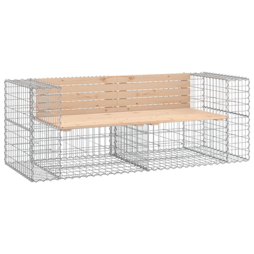 Garden Bench Gabion Design 184X71X65.5 Cm Solid Wood Pine