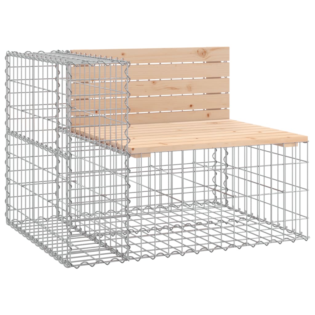 Garden Bench Gabion Design 184X71X65.5 Cm Solid Wood Pine