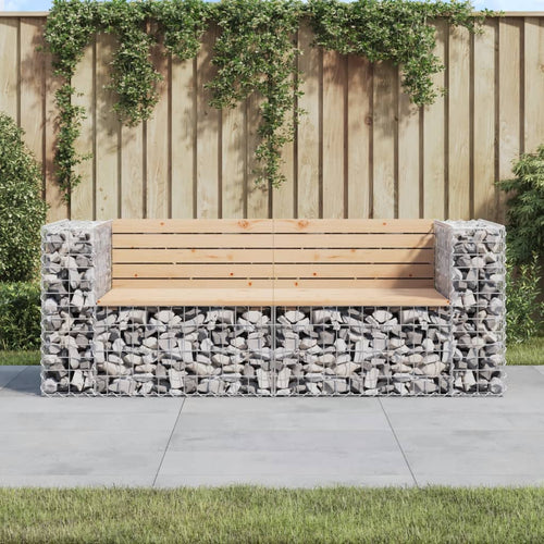 Garden Bench Gabion Design 184X71X65.5 Cm Solid Wood Pine
