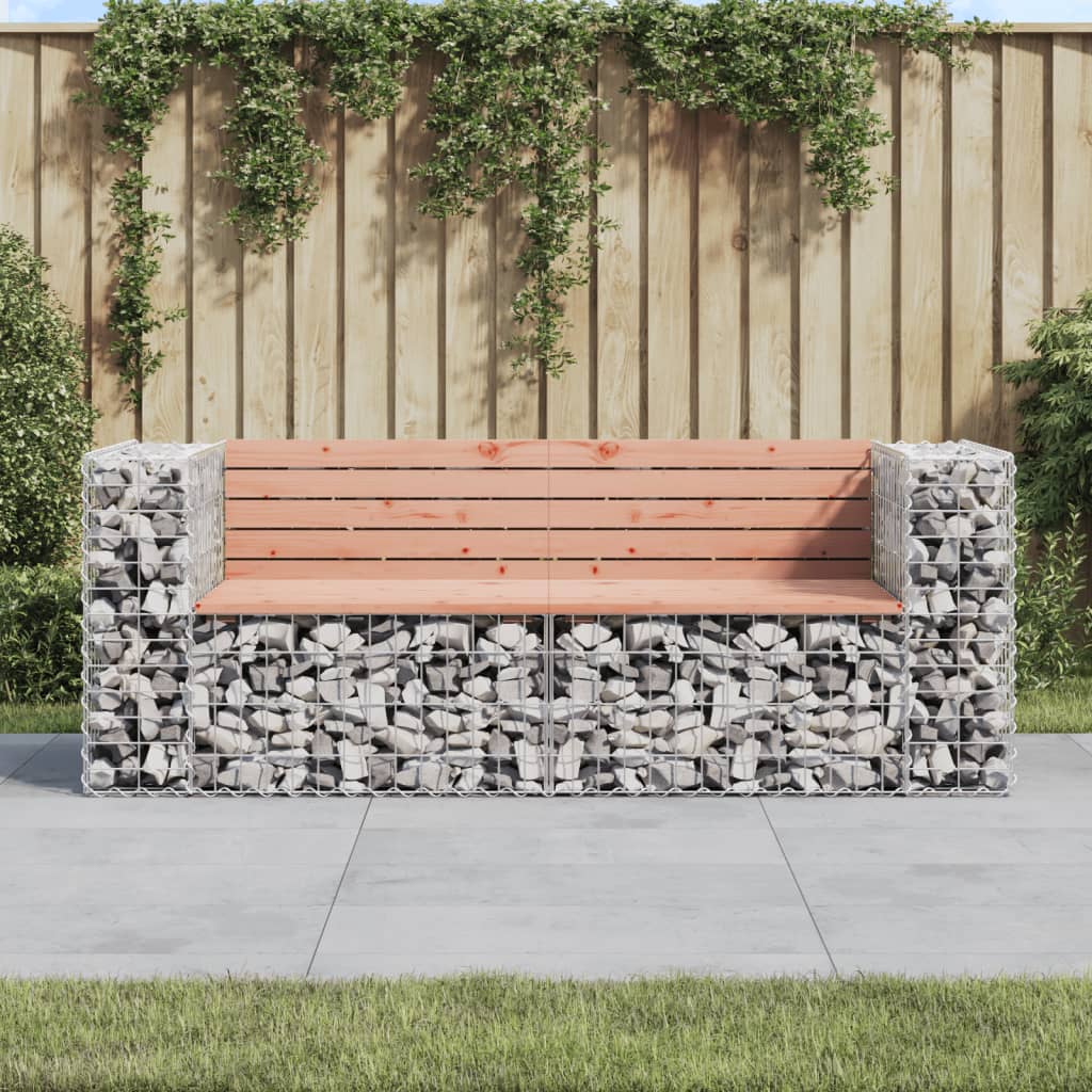 Garden Bench Gabion Design 184X71X65.5 Cm Solid Wood Pine