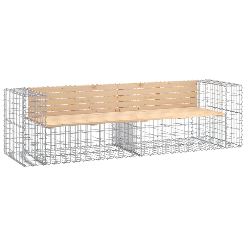 Outdoor Bench 244cm Gabion Garden Impregnated Pine Wood Patio Seat Heavy Duty na