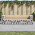 Outdoor Bench 244cm Gabion Garden Impregnated Pine Wood Patio Seat Heavy Duty na