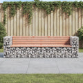Garden Bench Gabion Design 244X71X65.5 Cm Impregnated Wood Pine