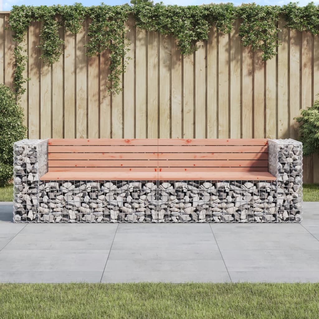 Garden Bench Gabion Design 244X71X65.5 Cm Impregnated Wood Pine