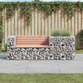 Garden Bench With Gabion Basket Solid Wood Pine