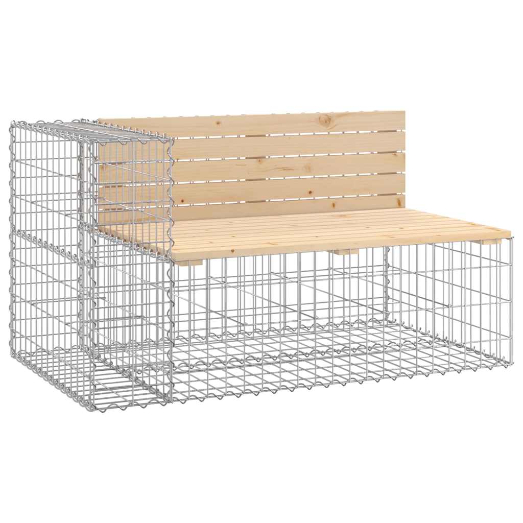 Garden Bench With Gabion Basket Impregnated Wood Pine - Model 3196245