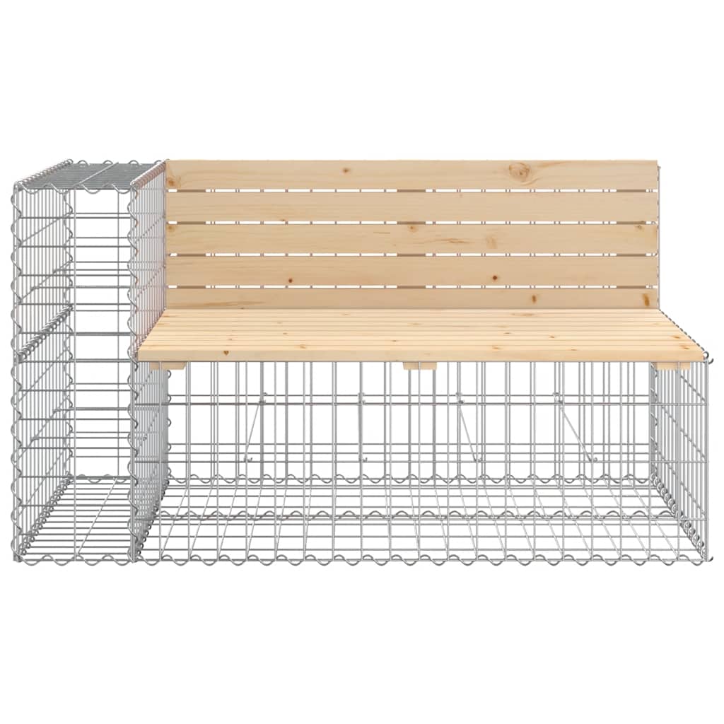 Garden Bench With Gabion Basket Impregnated Wood Pine - Model 3196245