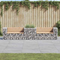 Garden Bench With Gabion Basket Impregnated Wood Pine - Model 3196245