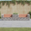 Garden Bench With Gabion Basket Impregnated Wood Pine