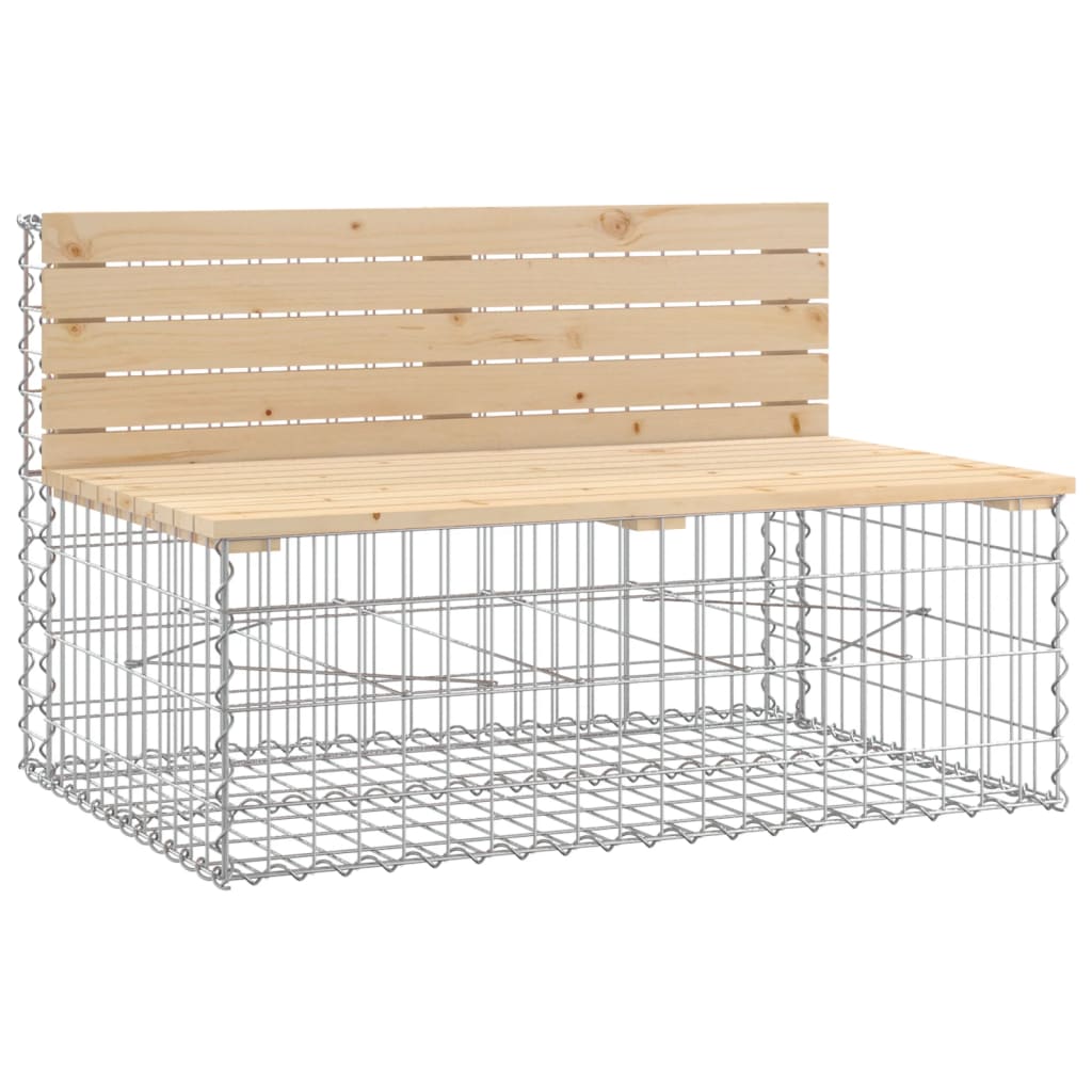 Garden Bench With Gabion Basket Solid Wood Pine