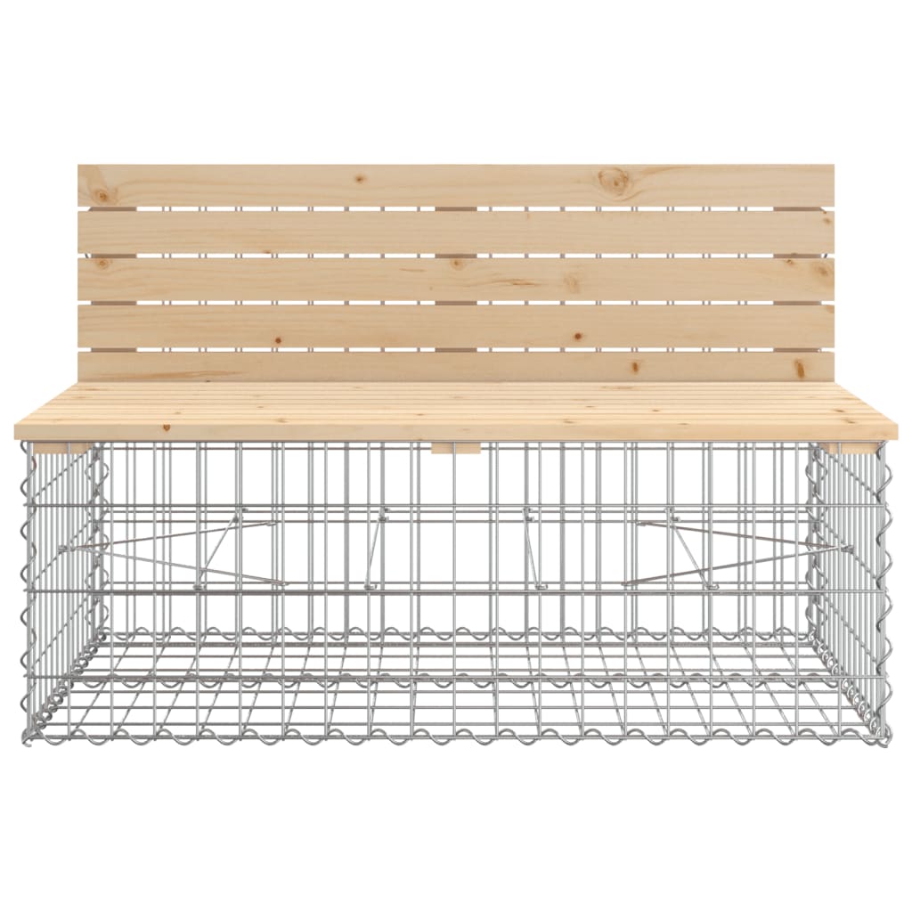 Garden Bench With Gabion Basket Solid Wood Pine