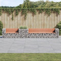 Garden Bench With Gabion Basket Solid Wood Pine