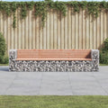 Garden Bench Gabion Design 287X71X65.5 Cm Solid Wood Douglas