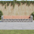 Garden Bench Gabion Design 347X71X65.5 Cm Solid Wood Douglas