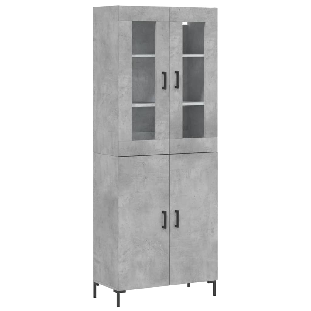 Sideboard Highboard 69.5X34X180 Cm Engineered Wood Black Oak - Model 3198213