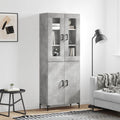 Sideboard Highboard 69.5X34X180 Cm Engineered Wood Black Oak - Model 3198213