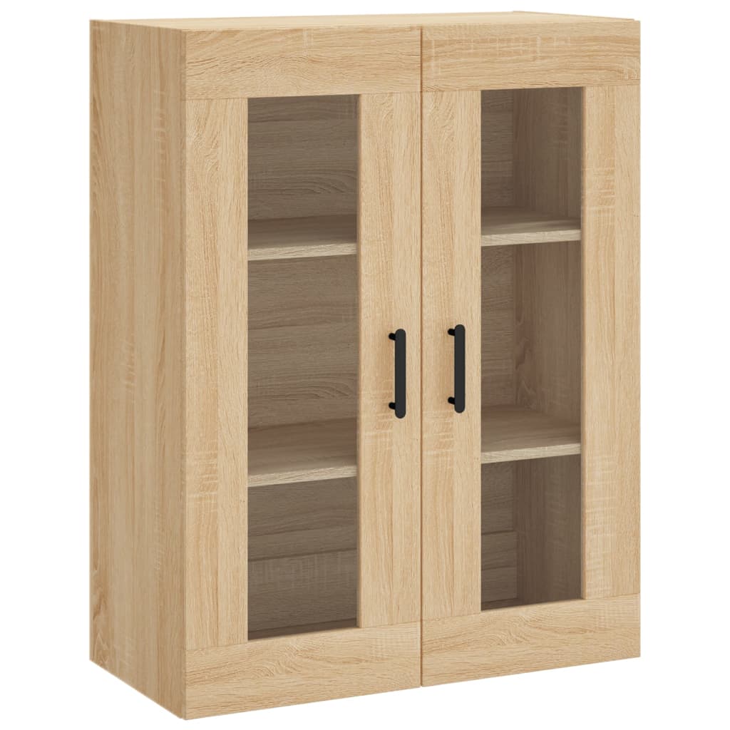 Sideboard Highboard 69.5X34X180 Cm Engineered Wood Black Oak Old Wood Sonoma Oak