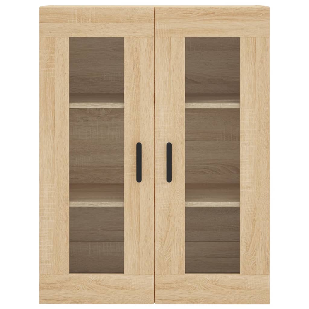 Sideboard Highboard 69.5X34X180 Cm Engineered Wood Black Oak Old Wood Sonoma Oak