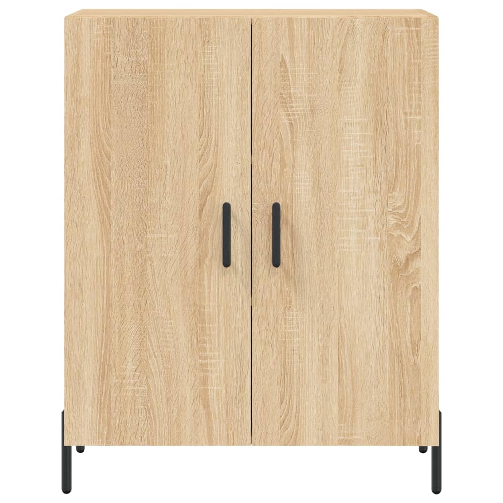 Sideboard Highboard 69.5X34X180 Cm Engineered Wood Black Oak Old Wood Sonoma Oak
