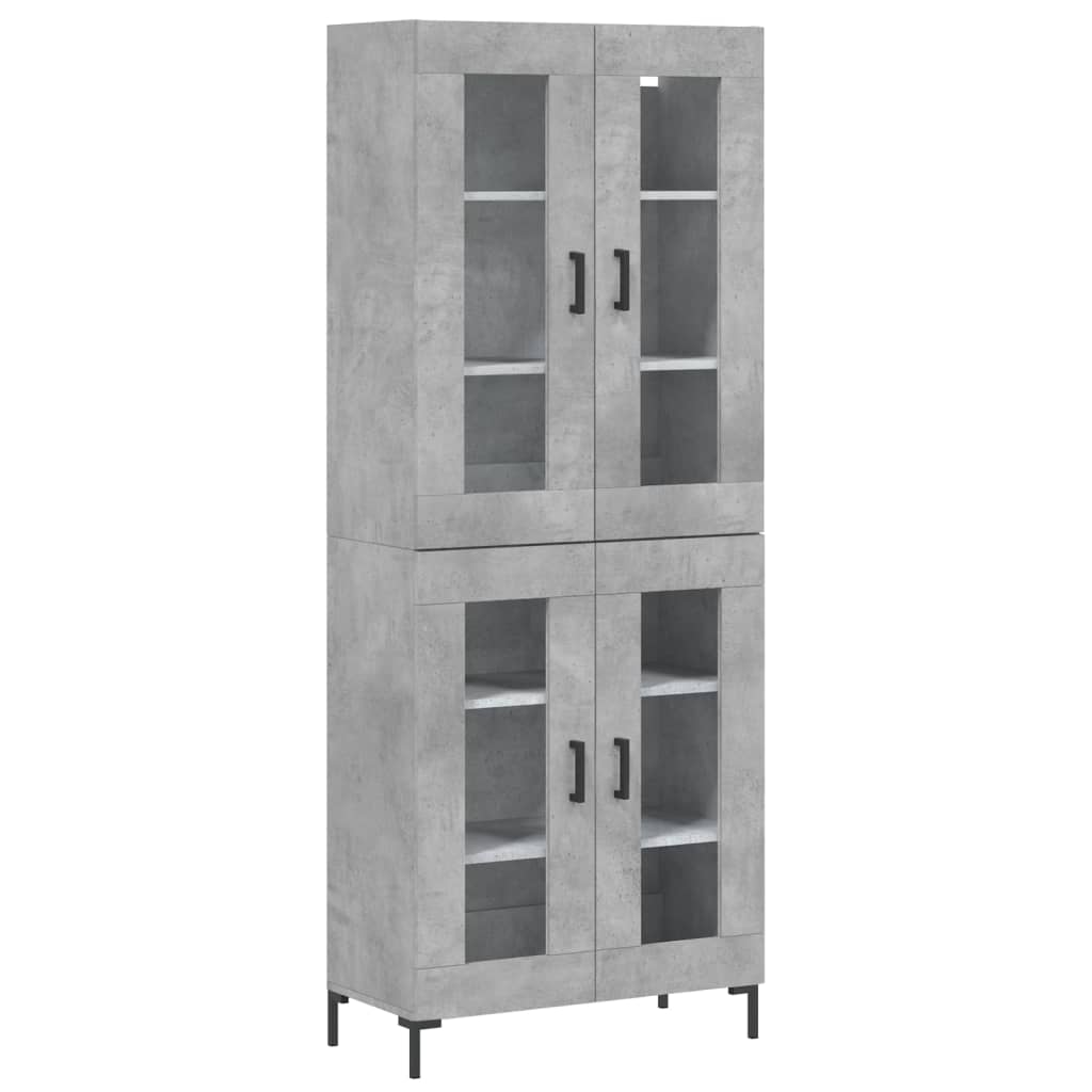 Sideboard Highboard 69.5X34X180 Cm Engineered Wood Black Oak - Model 3198213