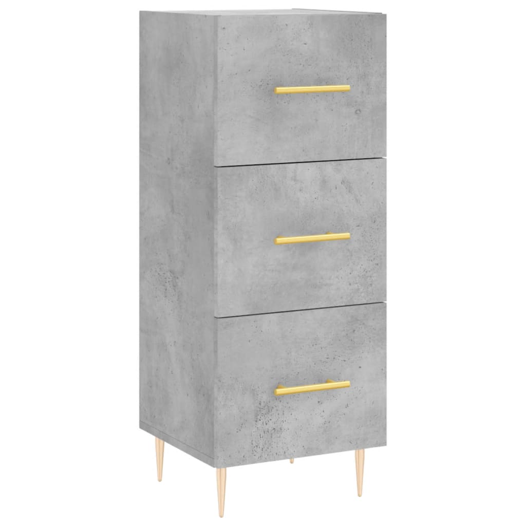 Sideboard Highboard 34.5X34X180 Cm Engineered Wood Grey Storage Furniture