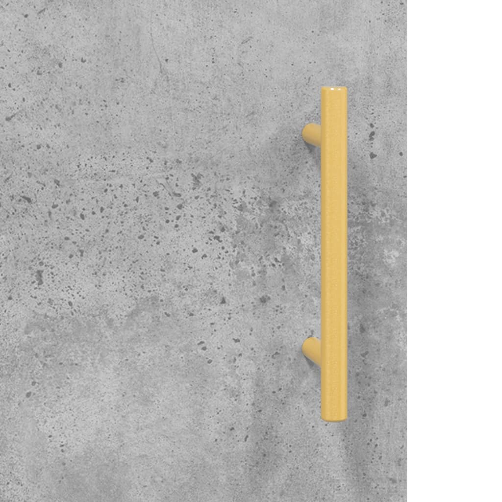 Sideboard Highboard 34.5X34X180 Cm Engineered Wood Grey Storage Furniture