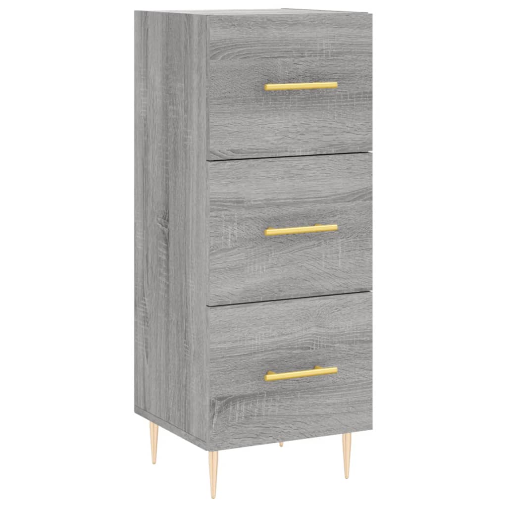 Sideboard Highboard 34.5X34X180 Cm Engineered Wood Grey Storage Furniture