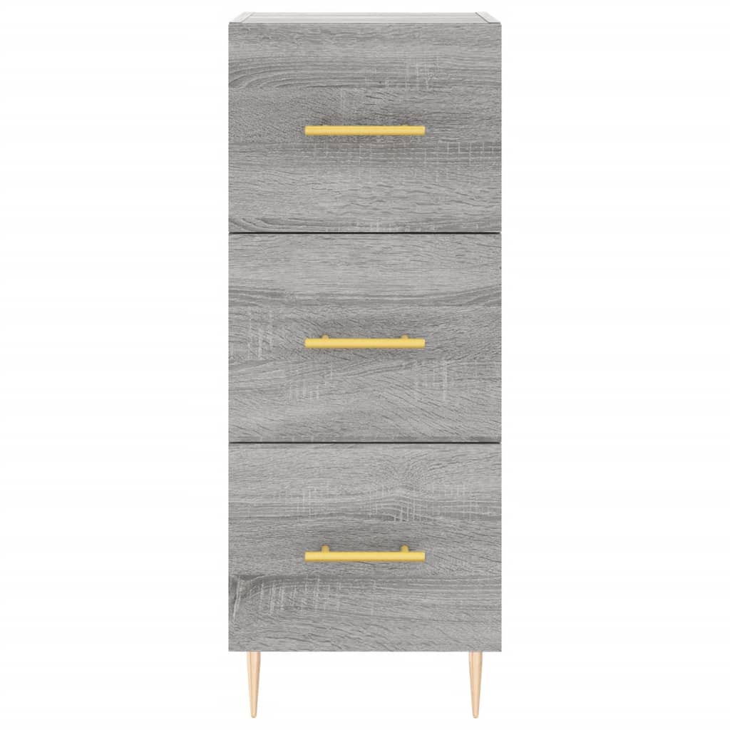 Sideboard Highboard 34.5X34X180 Cm Engineered Wood Grey Storage Furniture