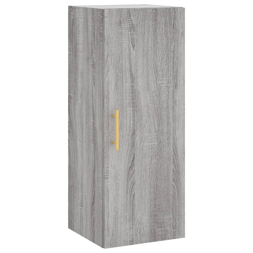 Sideboard Highboard 34.5X34X180 Cm Engineered Wood Grey Storage Furniture