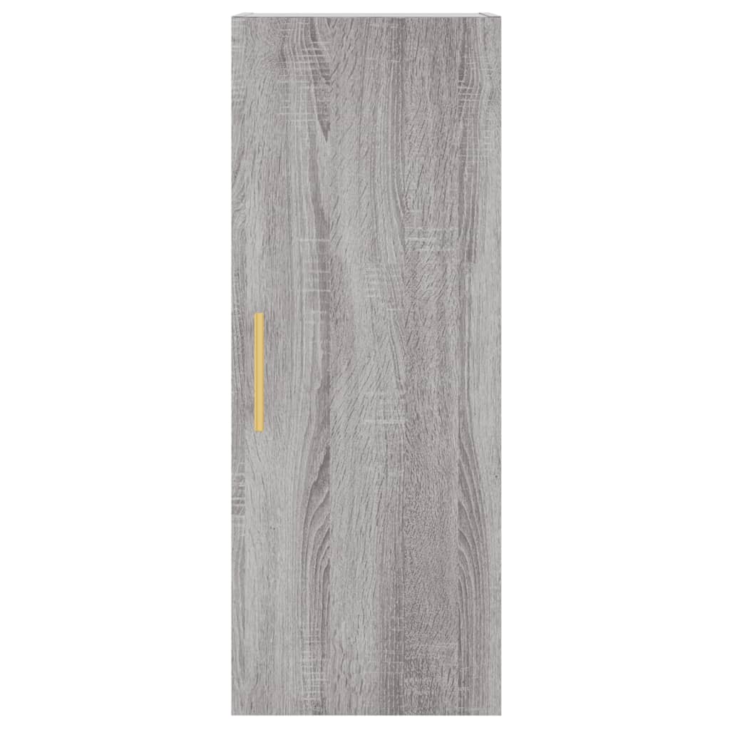 Sideboard Highboard 34.5X34X180 Cm Engineered Wood Grey Storage Furniture