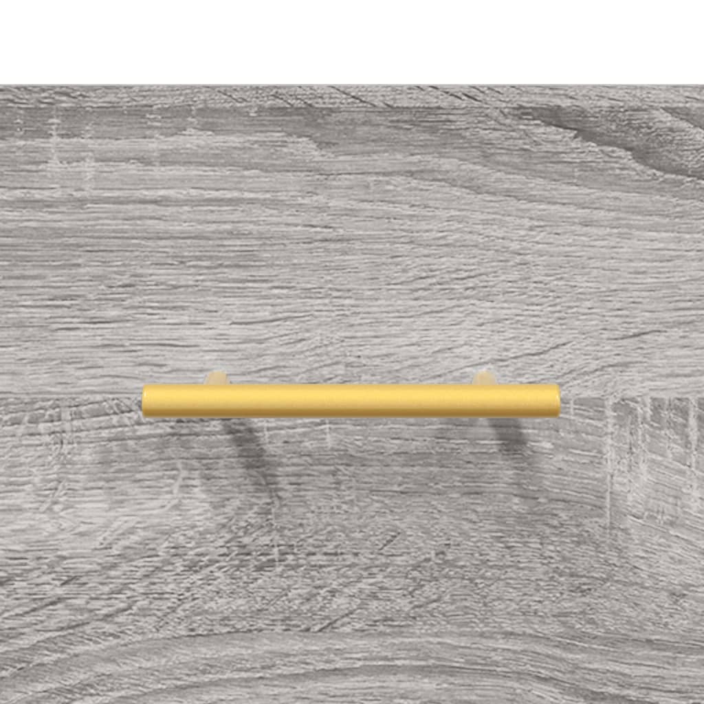 Sideboard Highboard 34.5X34X180 Cm Engineered Wood Grey Storage Furniture