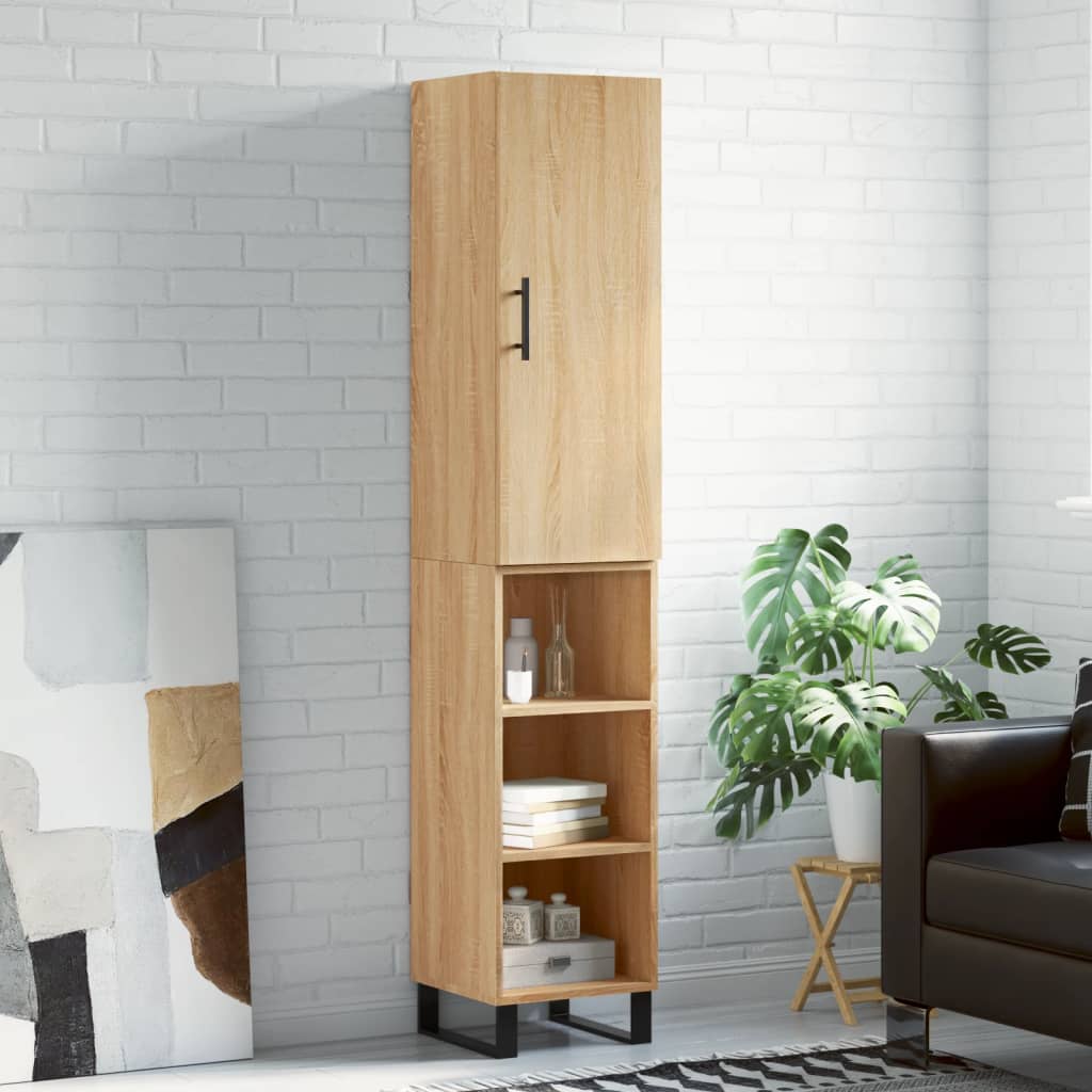 Highboard 34.5X34X180 Cm Engineered Wood