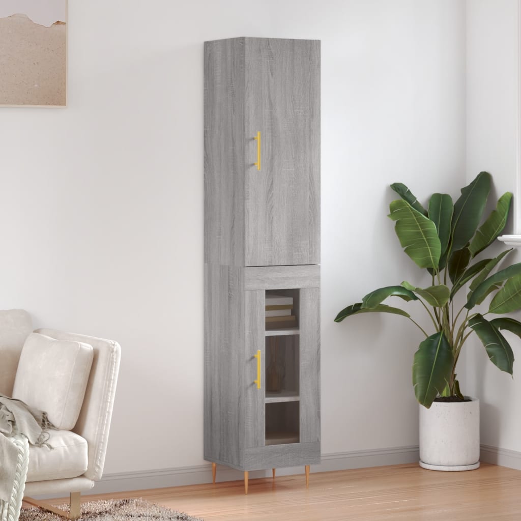Highboard 34.5X34X180 Cm Engineered Wood
