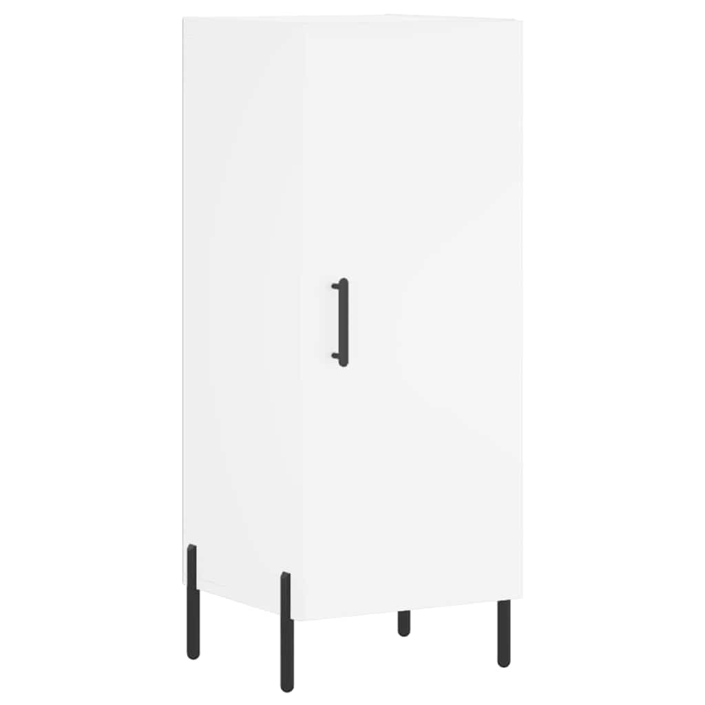 Sideboard Highboard 34.5X34X180 Cm Engineered Wood Concrete Grey White Black Oak