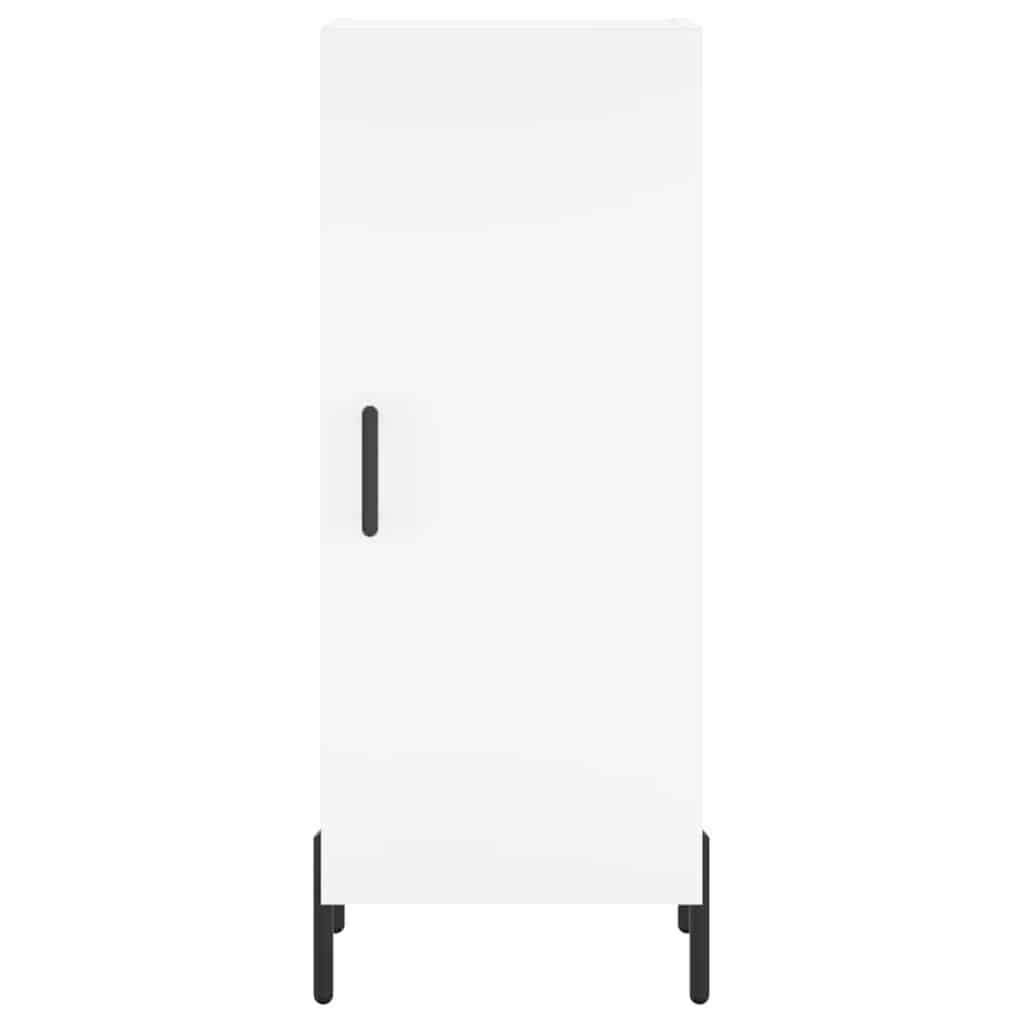 Sideboard Highboard 34.5X34X180 Cm Engineered Wood Concrete Grey White Black Oak