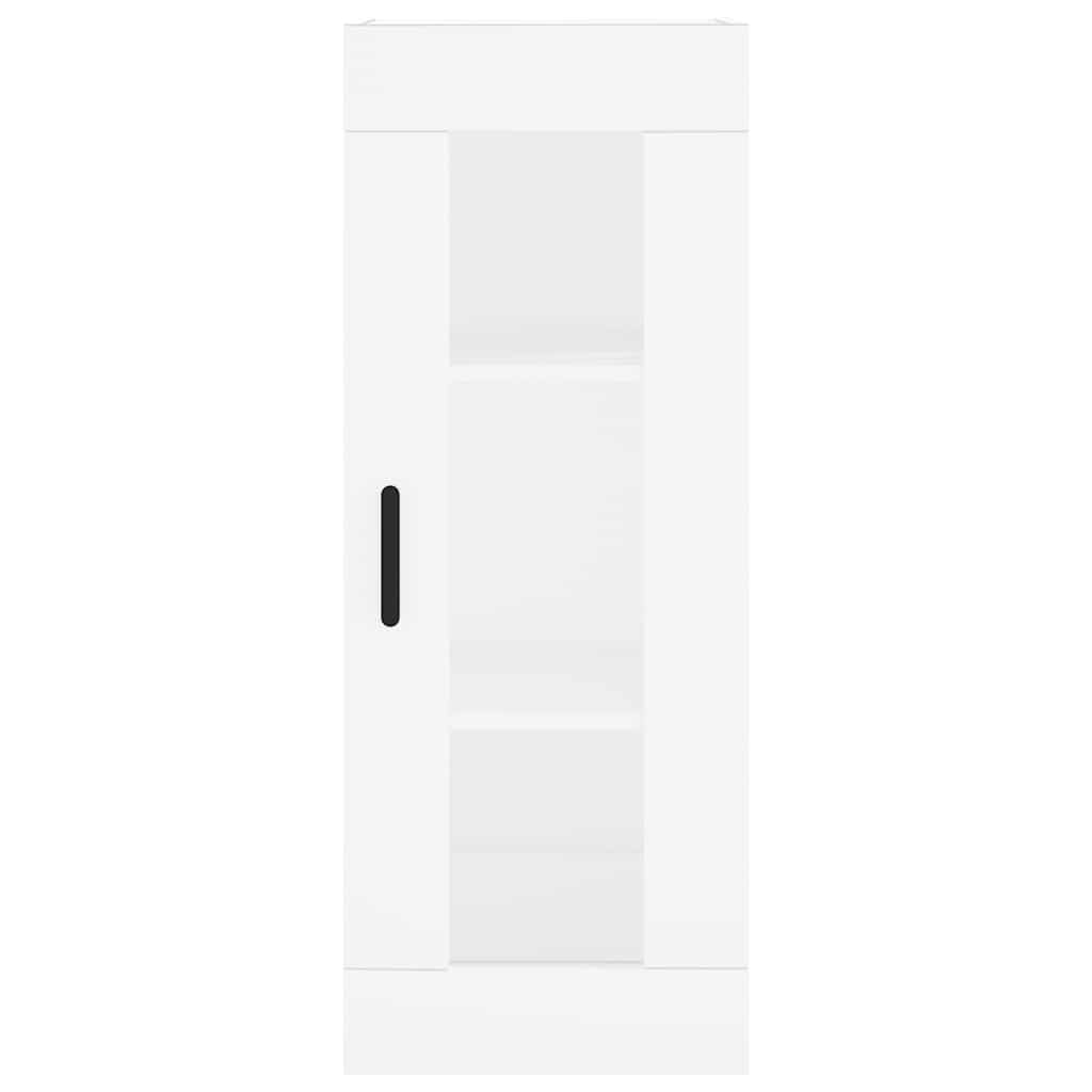 Sideboard Highboard 34.5X34X180 Cm Engineered Wood Concrete Grey White Black Oak