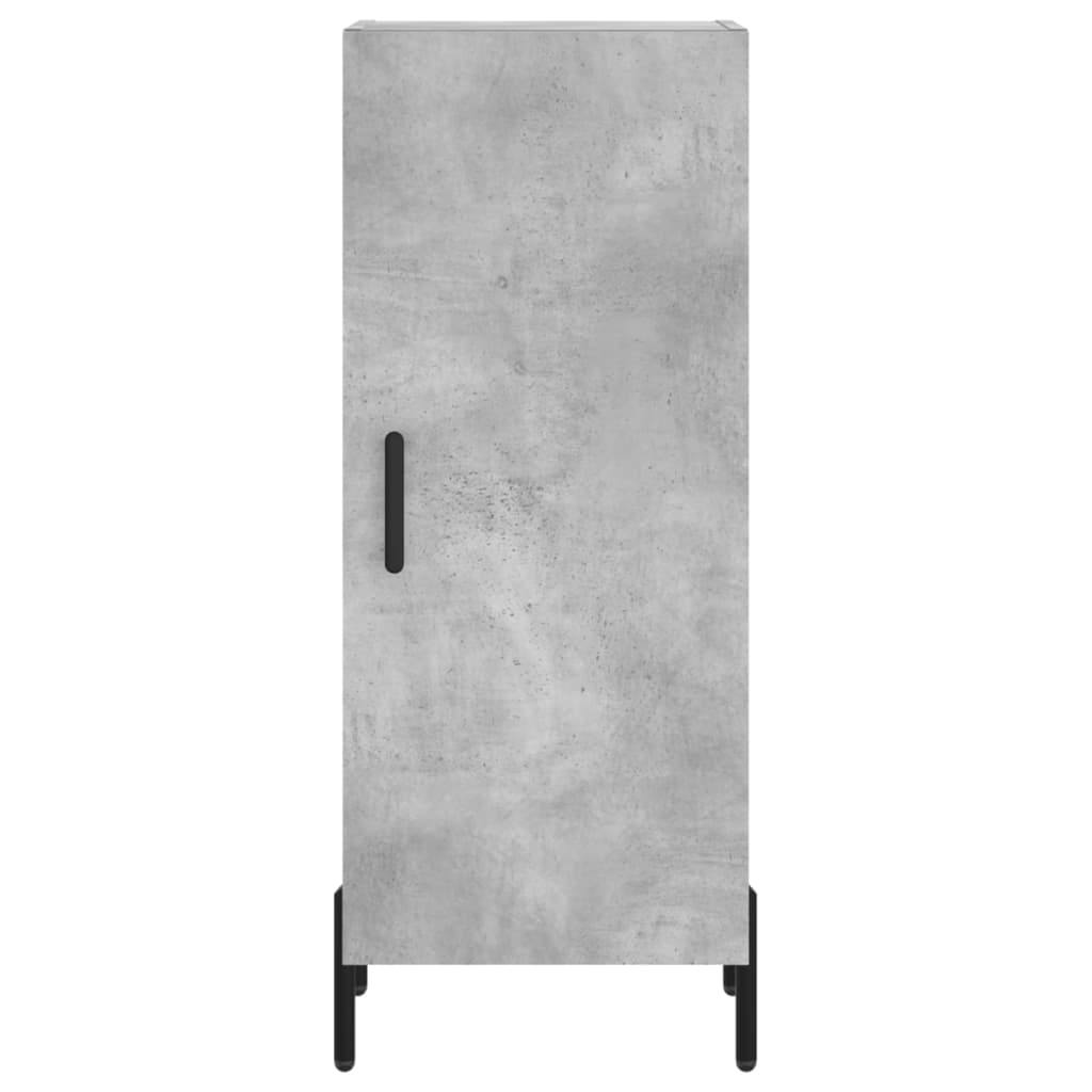 Sideboard Highboard 34.5X34X180 Cm Engineered Wood Concrete Grey White Black Oak