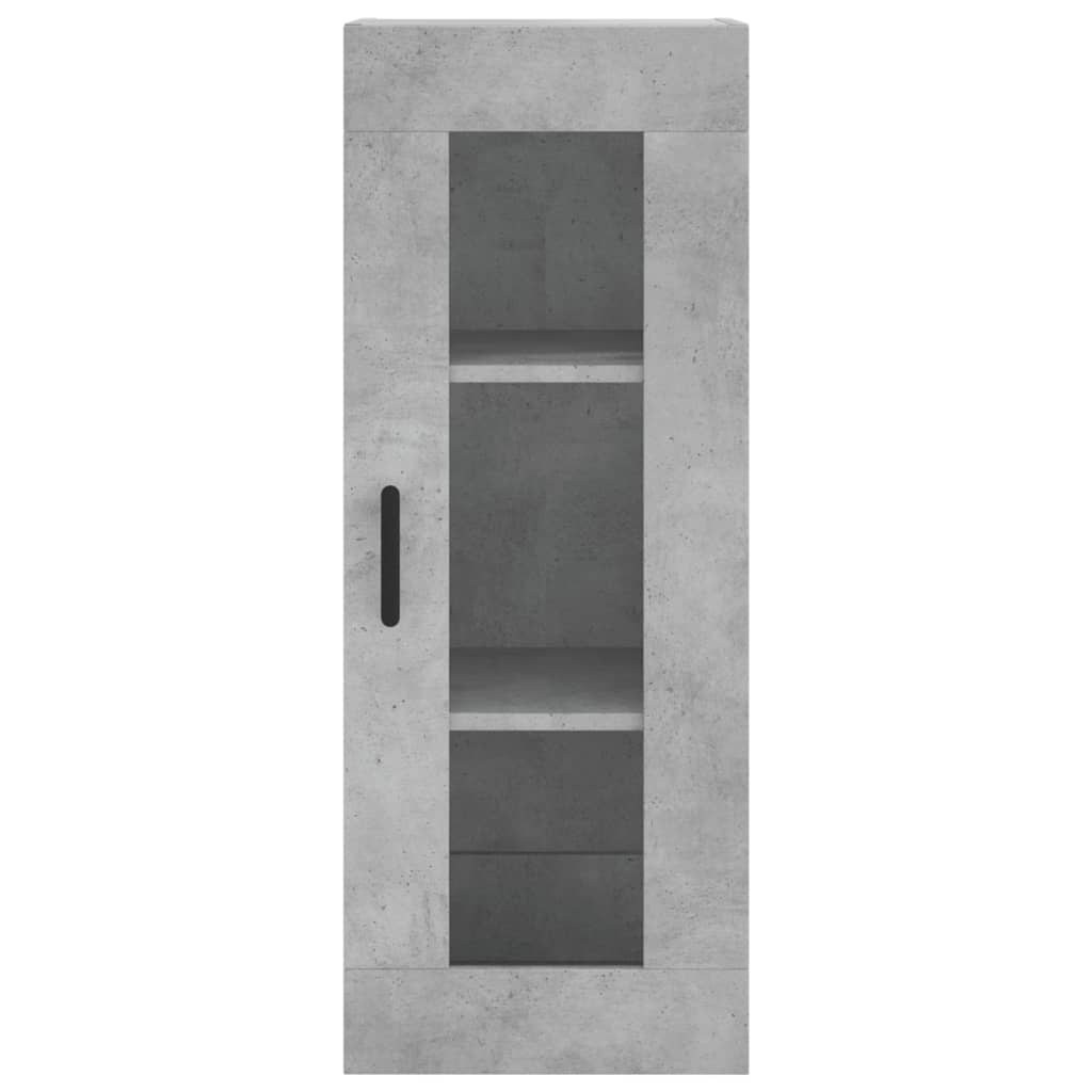 Sideboard Highboard 34.5X34X180 Cm Engineered Wood Concrete Grey White Black Oak