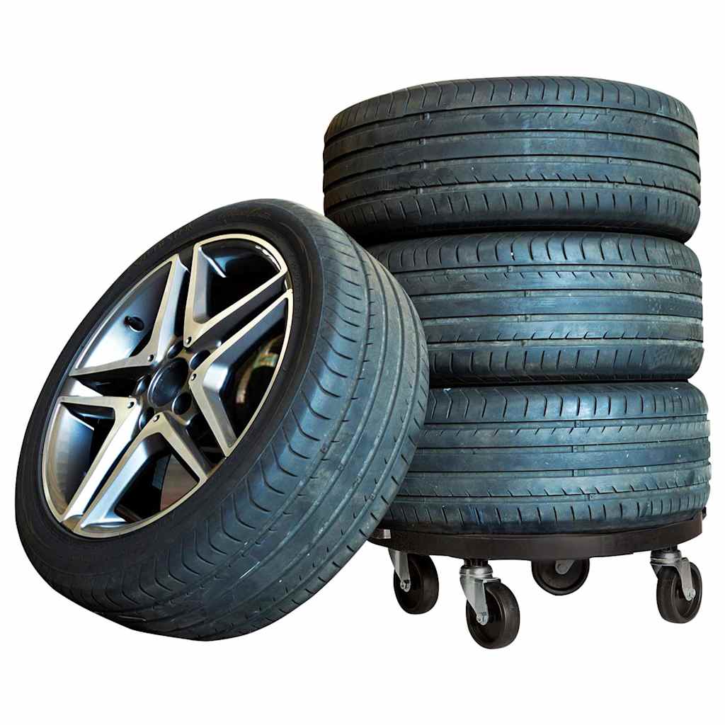 Plant Trolleys With Wheels 2 Pcs Diameter 40 Cm Black 275 Kg