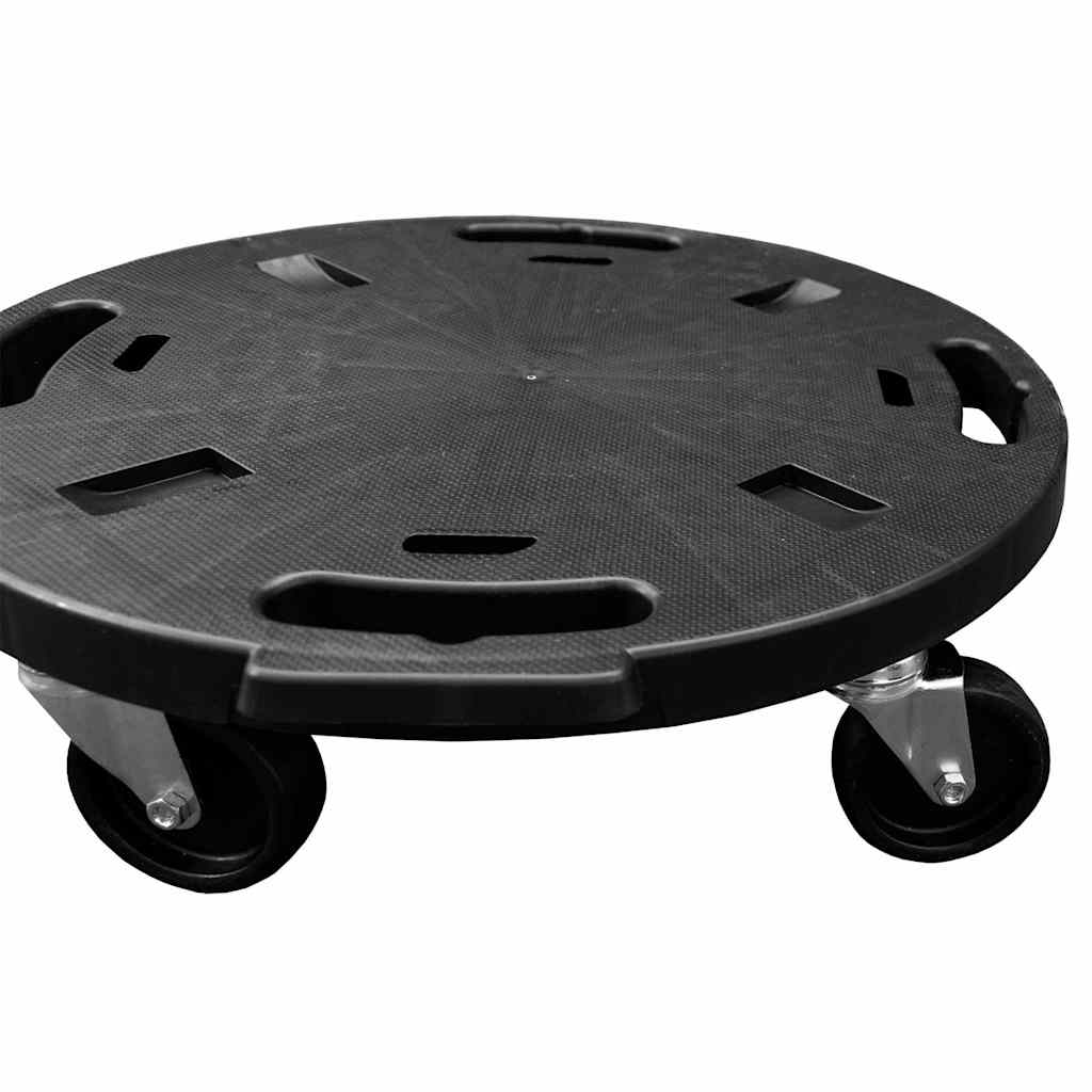 Plant Trolleys With Wheels 2 Pcs Diameter 40 Cm Black 275 Kg