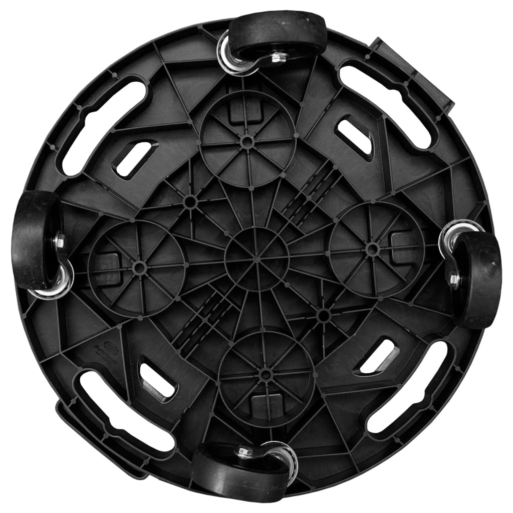 Plant Trolleys With Wheels 2 Pcs Diameter 40 Cm Black 275 Kg