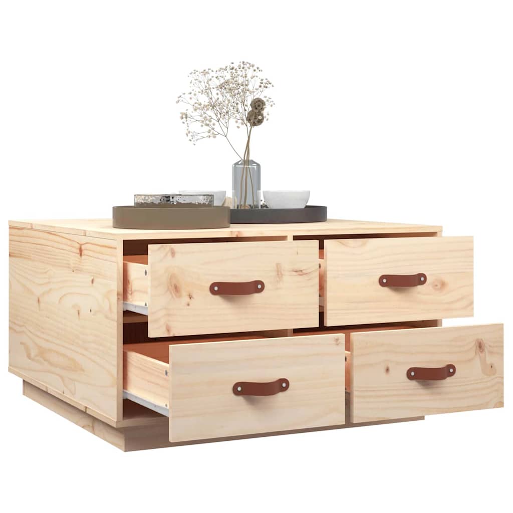 Coffee Table 80X80X45 Cm Solid Wood Pine Black Honey Brown White Natural Grey 80