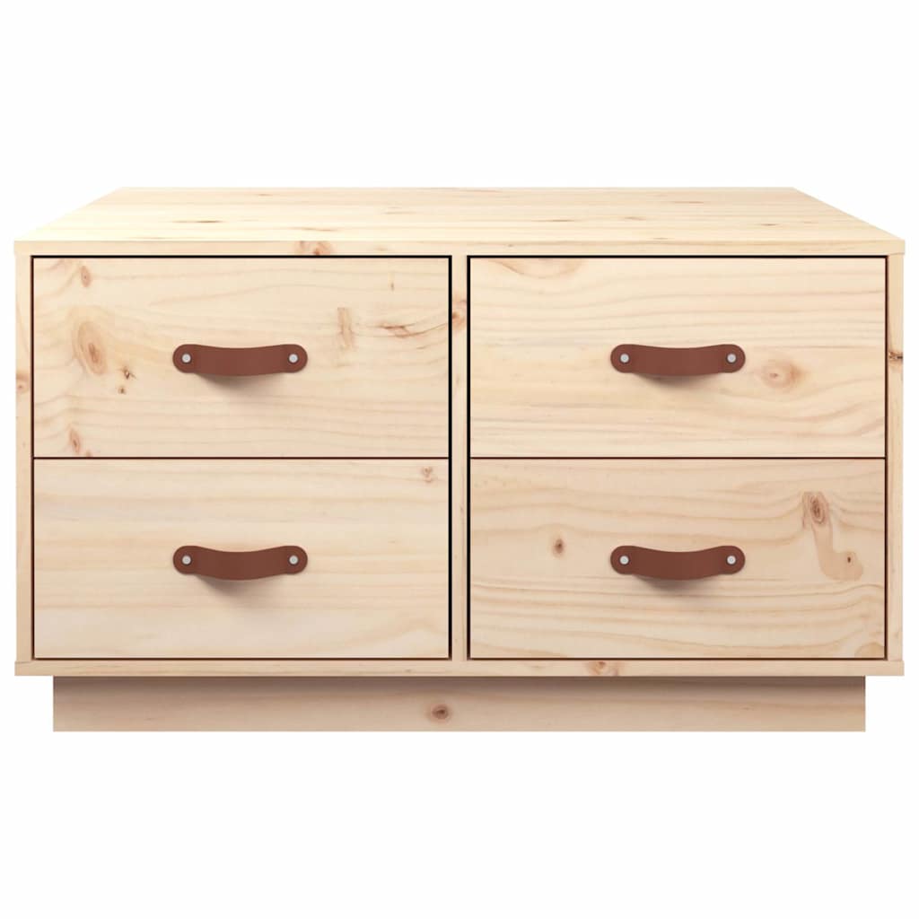 Coffee Table 80X80X45 Cm Solid Wood Pine Black Honey Brown White Natural Grey 80
