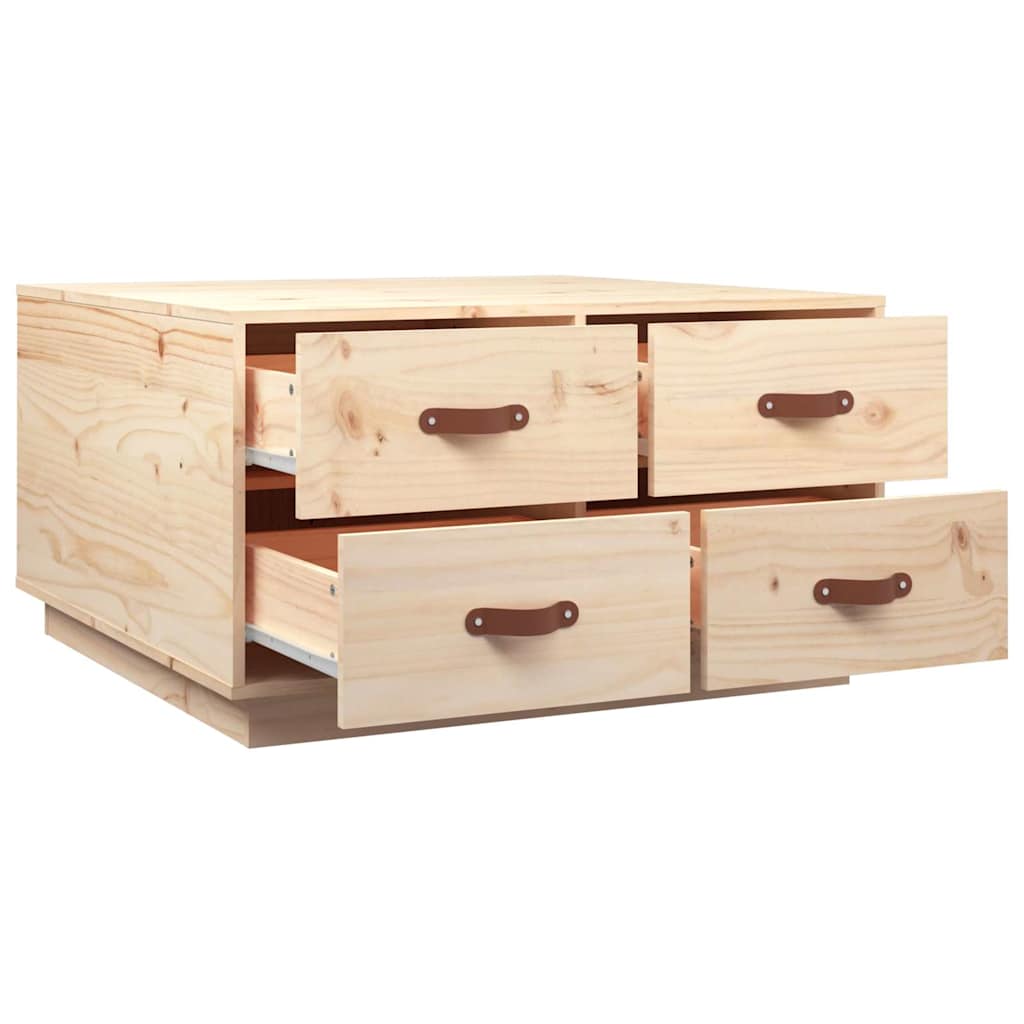 Coffee Table 80X80X45 Cm Solid Wood Pine Black Honey Brown White Natural Grey 80