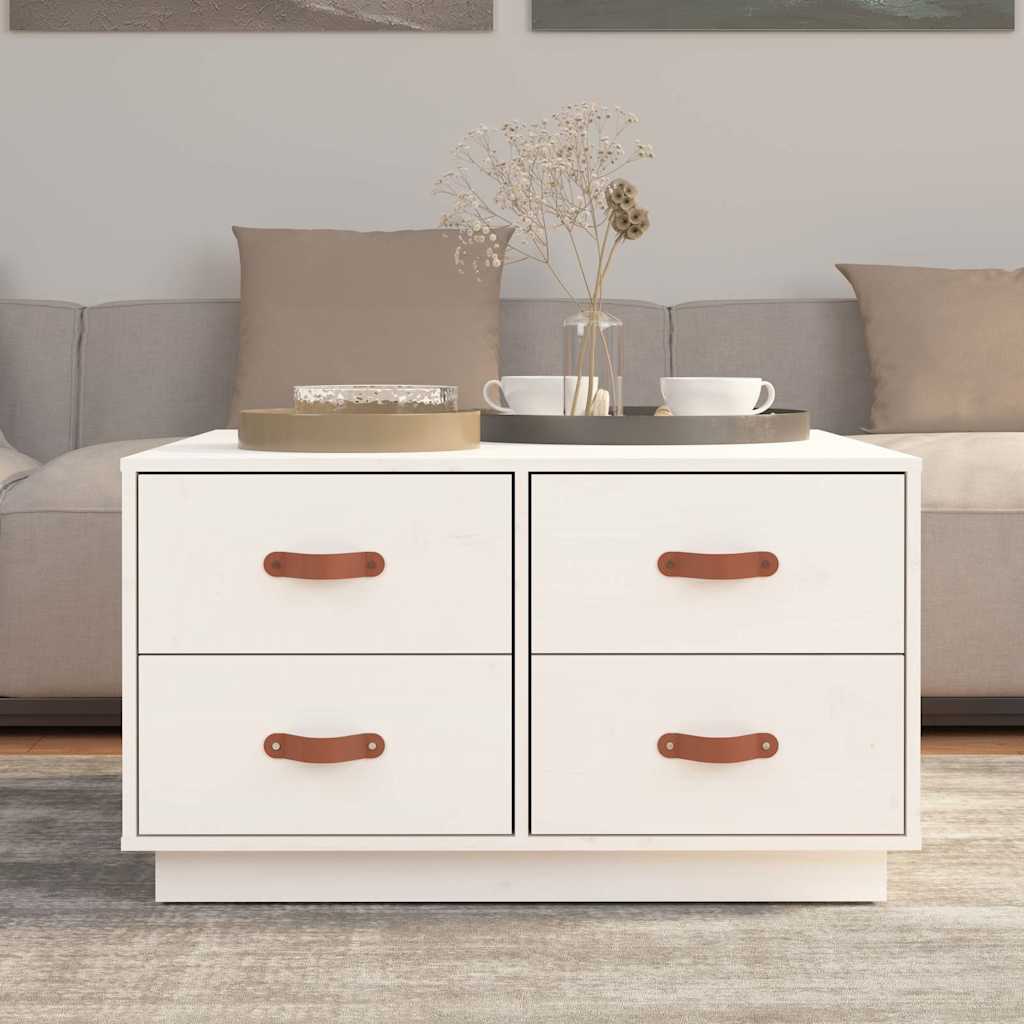 Coffee Table 80X80X45 Cm Solid Wood Pine Black Honey Brown White Natural Grey 80