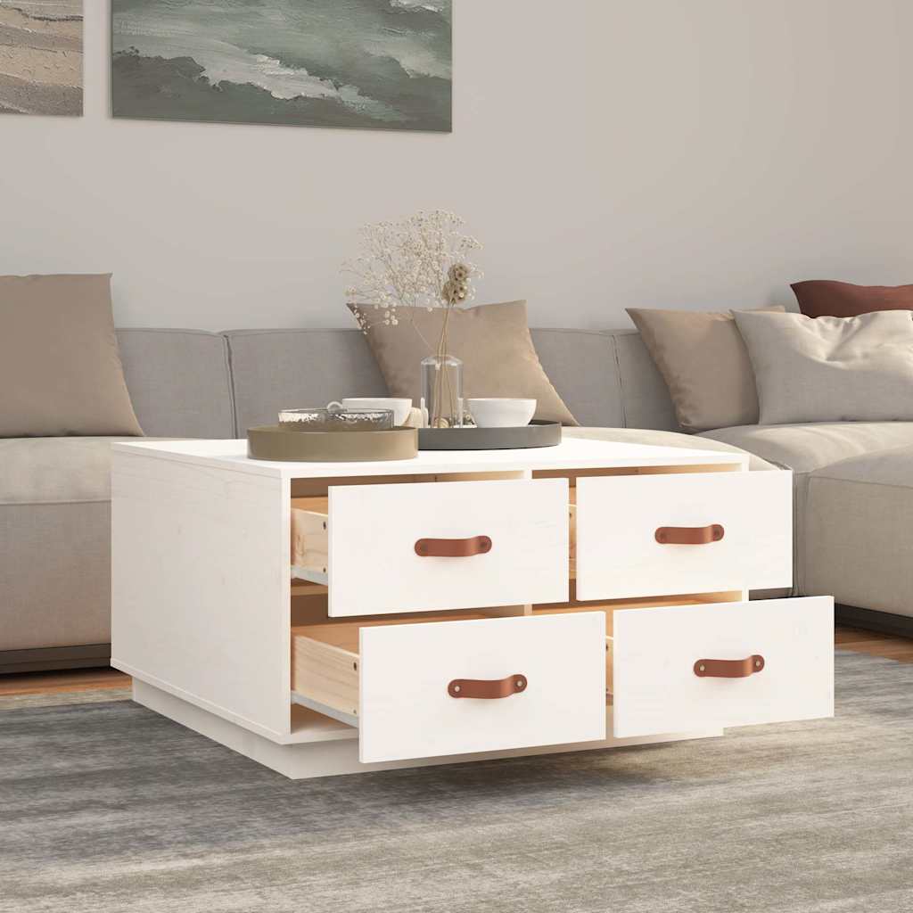 Coffee Table 80X80X45 Cm Solid Wood Pine Black Honey Brown White Natural Grey 80