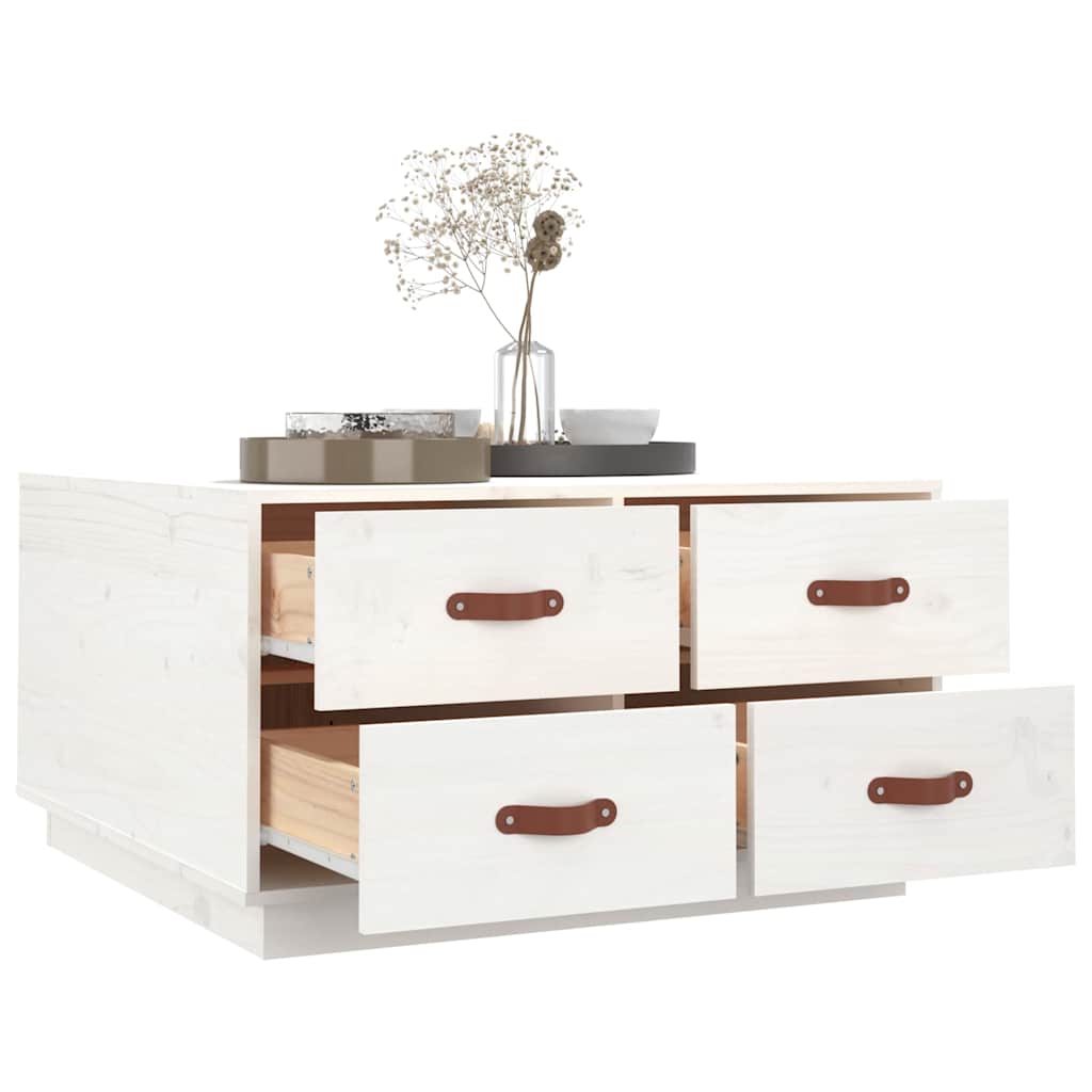 Coffee Table 80X80X45 Cm Solid Wood Pine Black Honey Brown White Natural Grey 80